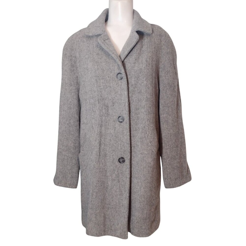 Liz Baker Wool Blend Women's Peacoat Size 8 Preppy Classic Ribbed Trim
